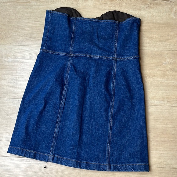 Reformation Blue Nikki Strapless Bustier Denim Mini Dress, SIZE 10 1155 - Picture 5 of 8